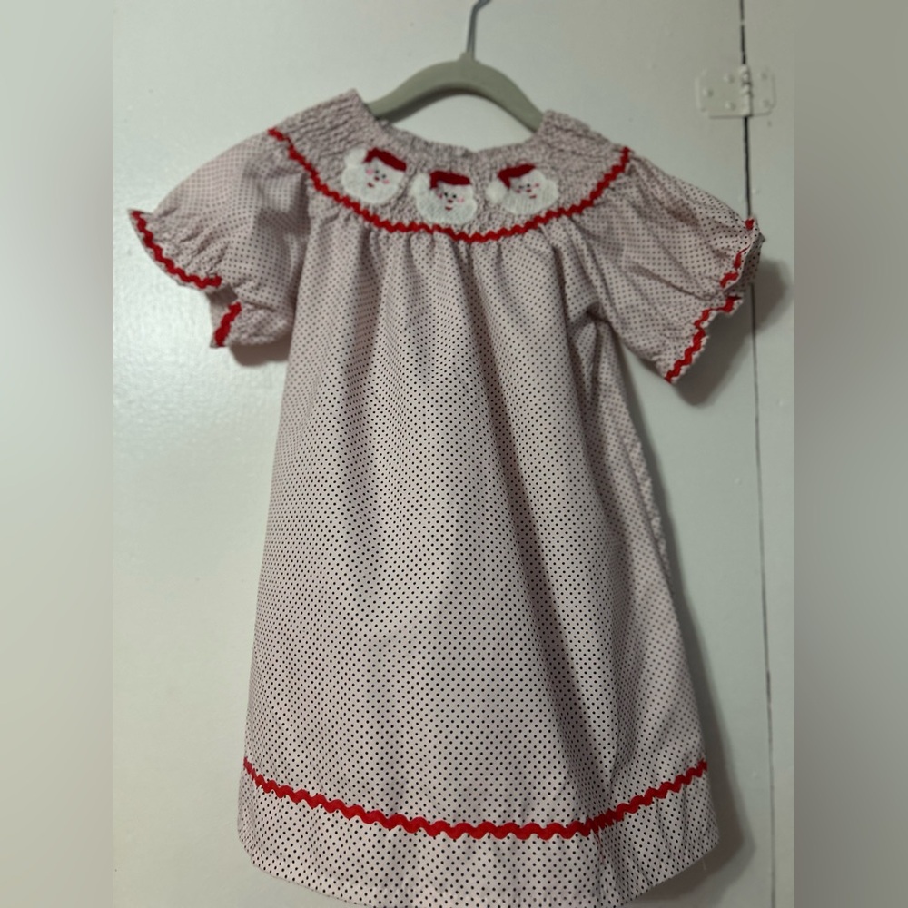 3T Christmas Santa Smocked Dress